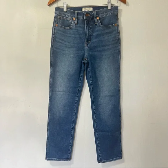 Madewell Stovepipe High Rise Straight Leg Denim Jeans Casual Normcore Preppy 26 - Picture 3 of 11